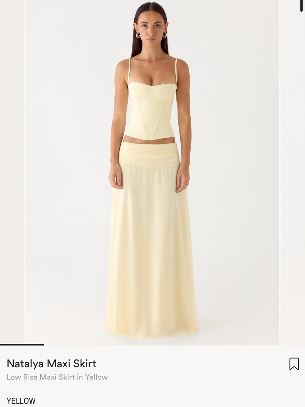 Peppermayo Pale Yellow Maxi Skirt
